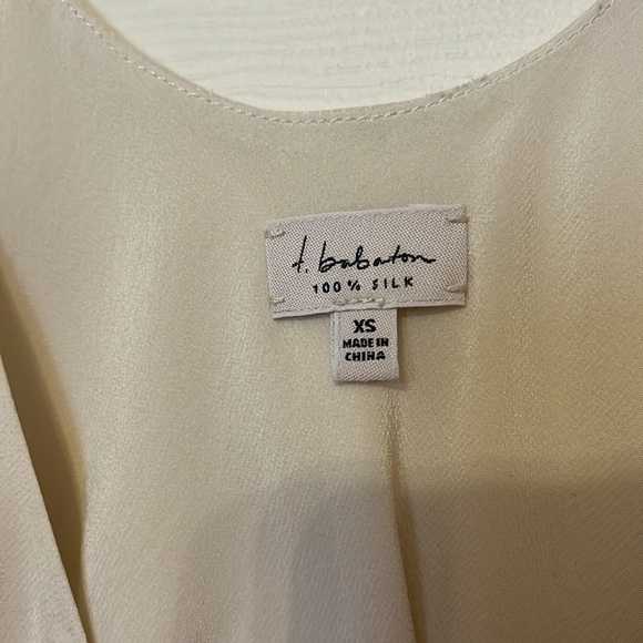 Cream Silk Tiered Tank Top T. Babaton - Picture 2 of 5